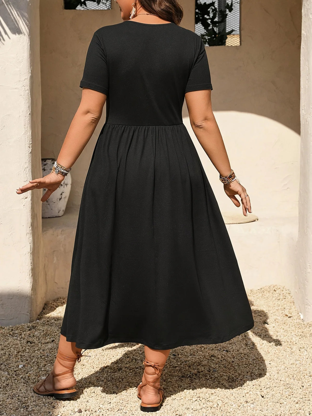 Women's Casual Solid Everyday Dress - Plus Size Comfort Fit - photo 2