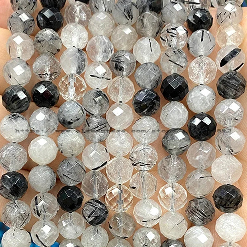 Natural Gem Stone Faceted Round Red Garnet Loose Spacer Beads for Jewelry Making Diy Earrings Bracelets Charms Accessories
