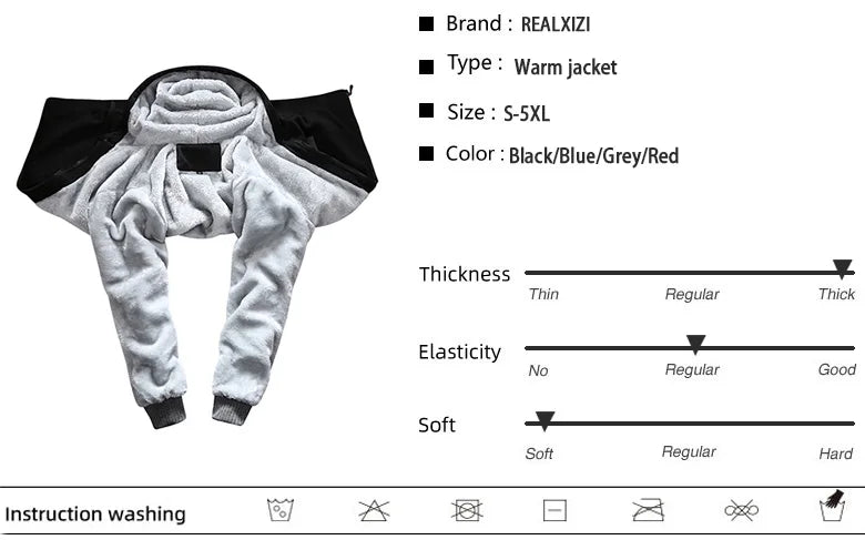Men's Fleece-Lined Hooded Winter Jacket
