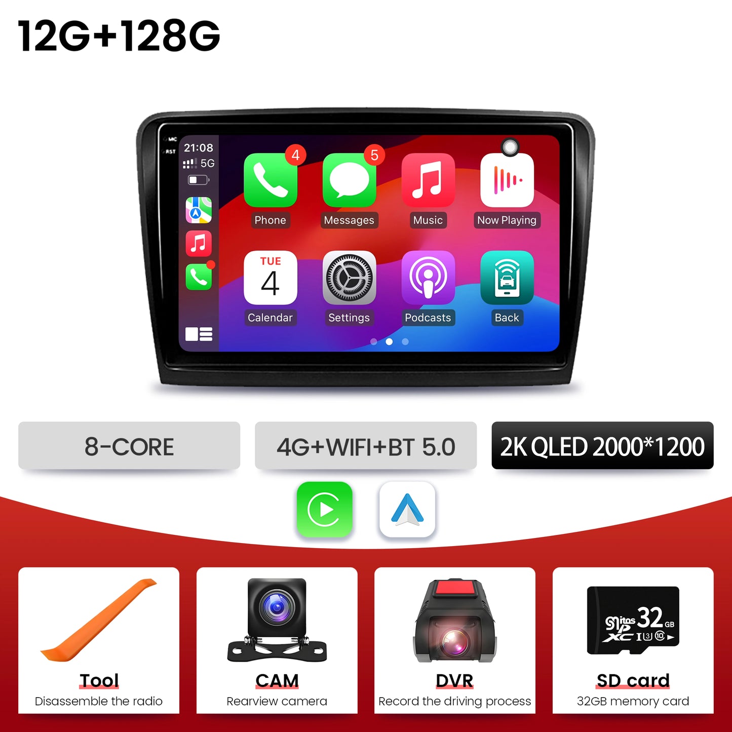 10inch Android 16 For Skoda Superb 2 B6 2008-2015 Car Radio BT Carplay Multimedia Navigation 2K QLED Screen