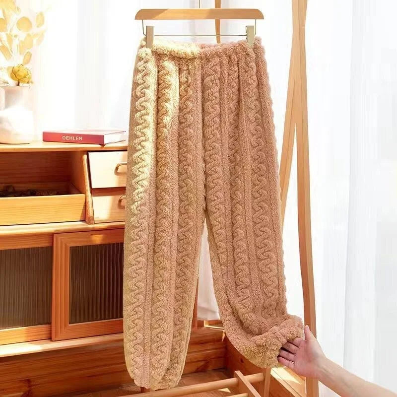 Women's Thick Coral Fleece PJs - Round Neck Winter Sleepwear, Plus Size - photo 16