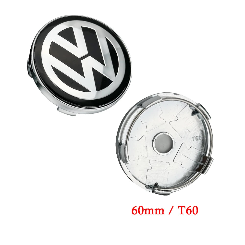 VW Volkswagen Car Wheel Center Hub Caps Cover 3D 4pcs 55mm 56mm 65mm 70mm for 4 5 6 7 Passat B5 B6 B7 Polo Touran CC accessories