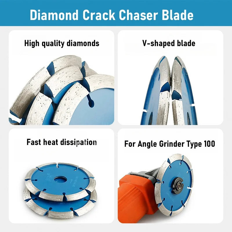 110mm Diamond Crack Chaser Blade with 7/8/10mm Thickness Circular Saw Blade Groove Cutting Disc For Wall Concrete Marble Granite