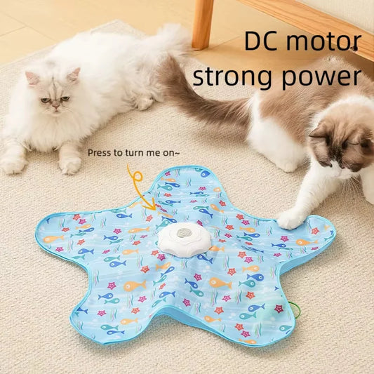 Interactive Cat Hunting Carpet - Rotating Wheel & Teaser Toy