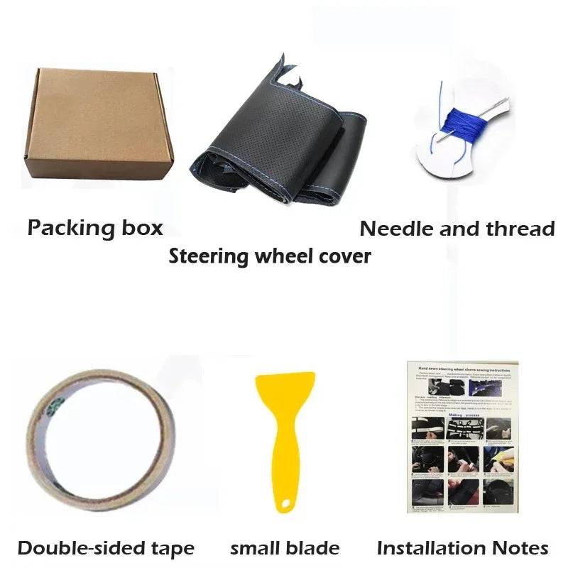 customized Steering Wheel Cover for Toyota iq 2009 2010 2011 2012 2013 DIY Full Coverage Style Leather iq car accessory