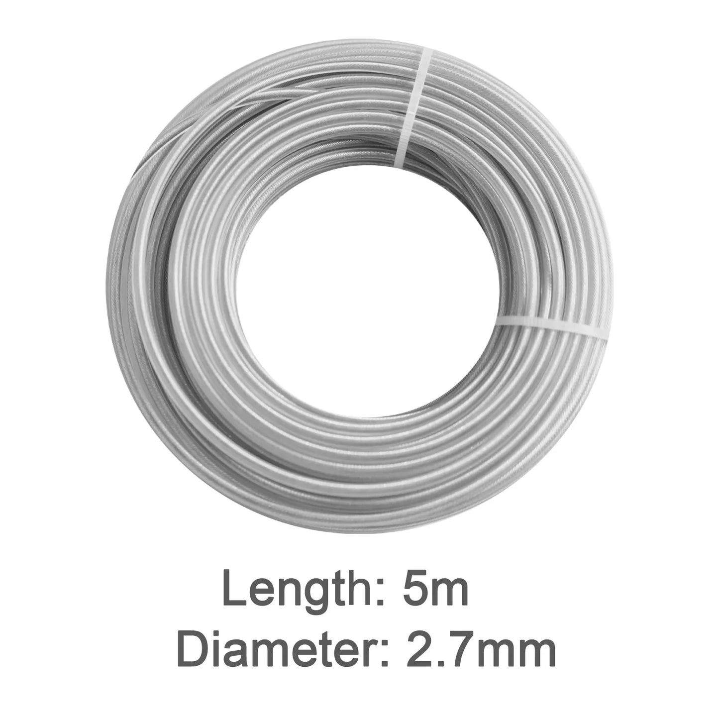 2.4/2.7/3.0/4.0mm*15m Steel Wire Nylon Grass Trimmer Line Brushcutter Trimmer Rope Lawn Mower Cord Durable Steel Trimmer Line