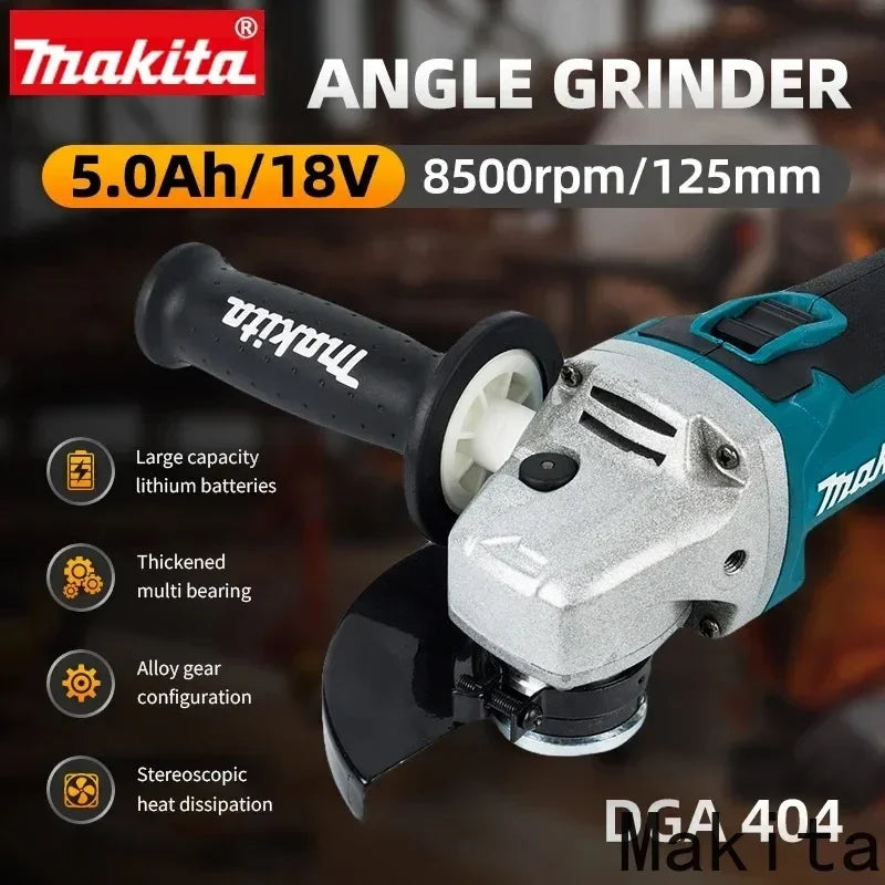 Original Makita DGA404 18V Brushless Electric Angle Grinder Cordless Grinder Metal Wood Grinding Polishing Cutting Power Tool