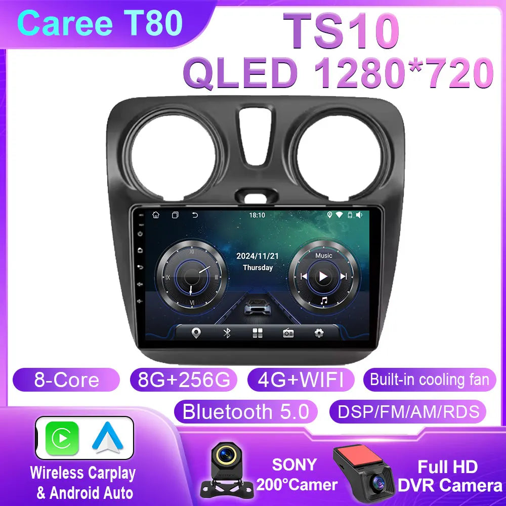 Car Stereo with Apple CarPlay & Android Auto, Compatible with Renault Dokker, Lodgy & Dacia