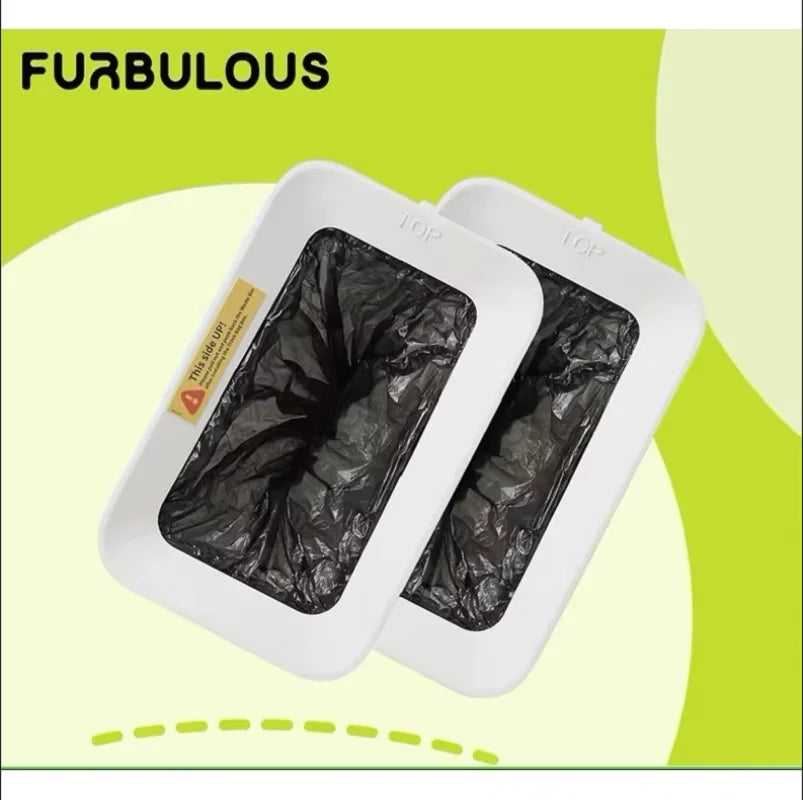 FURBULOUS Trash Bag Box Automatic Cat Litter Box Self Cleaning Smart Cat Sandbox Large Capacity Cats Litter Box Accessories