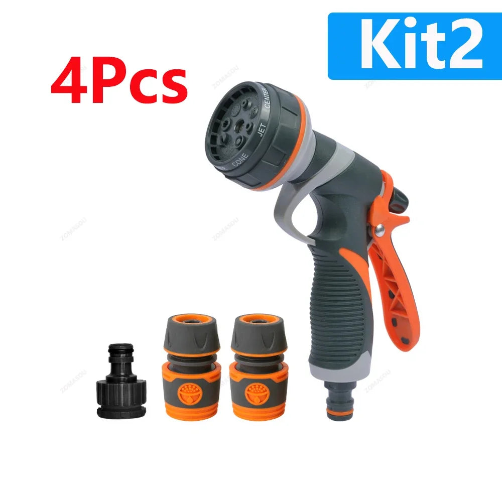 8-Mode High-Pressure Garden Watering Gun — Adjustable Sprayer Nozzle Kit