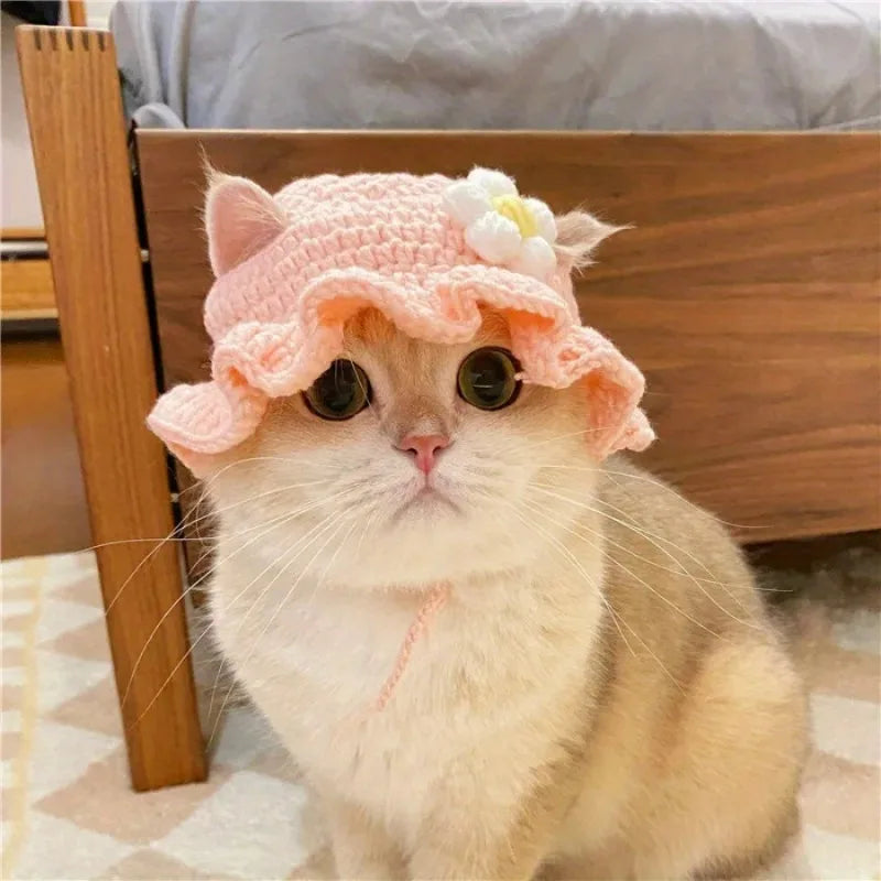 Cat Hats Elastic Cute Puppy Kittens Hat Headwear Photo Shoot Props Cat Accessories