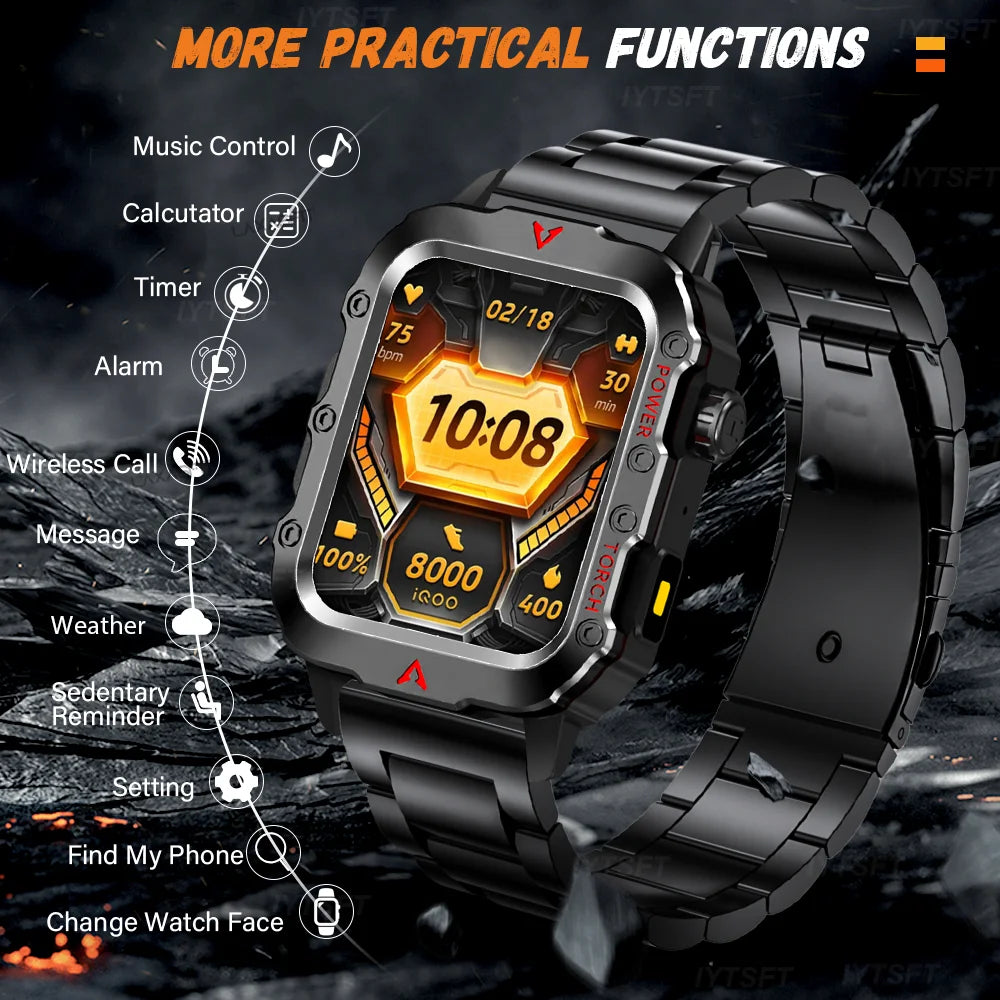 G.L Wear 2026 New Sports Smart Watch Bluetooth Talk LED Flashlight Multi-function Outdoor Sports Smart Watch for Men Women