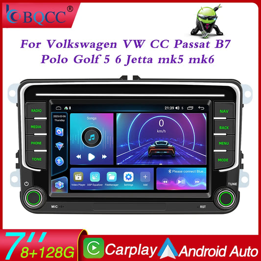 7" Car Stereo with Apple CarPlay & Android Auto, Compatible with VW CC Passat B7 Polo Golf 5 6 Jetta