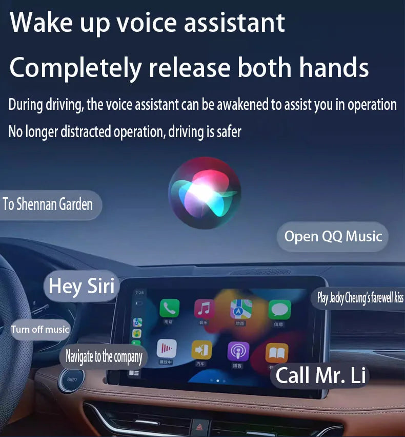 2025 New Wireless Carplay Adapter with Wireless Android Auto Voice Control 2-in-1 Intelligent Automatic WiFi Connection Suitabl