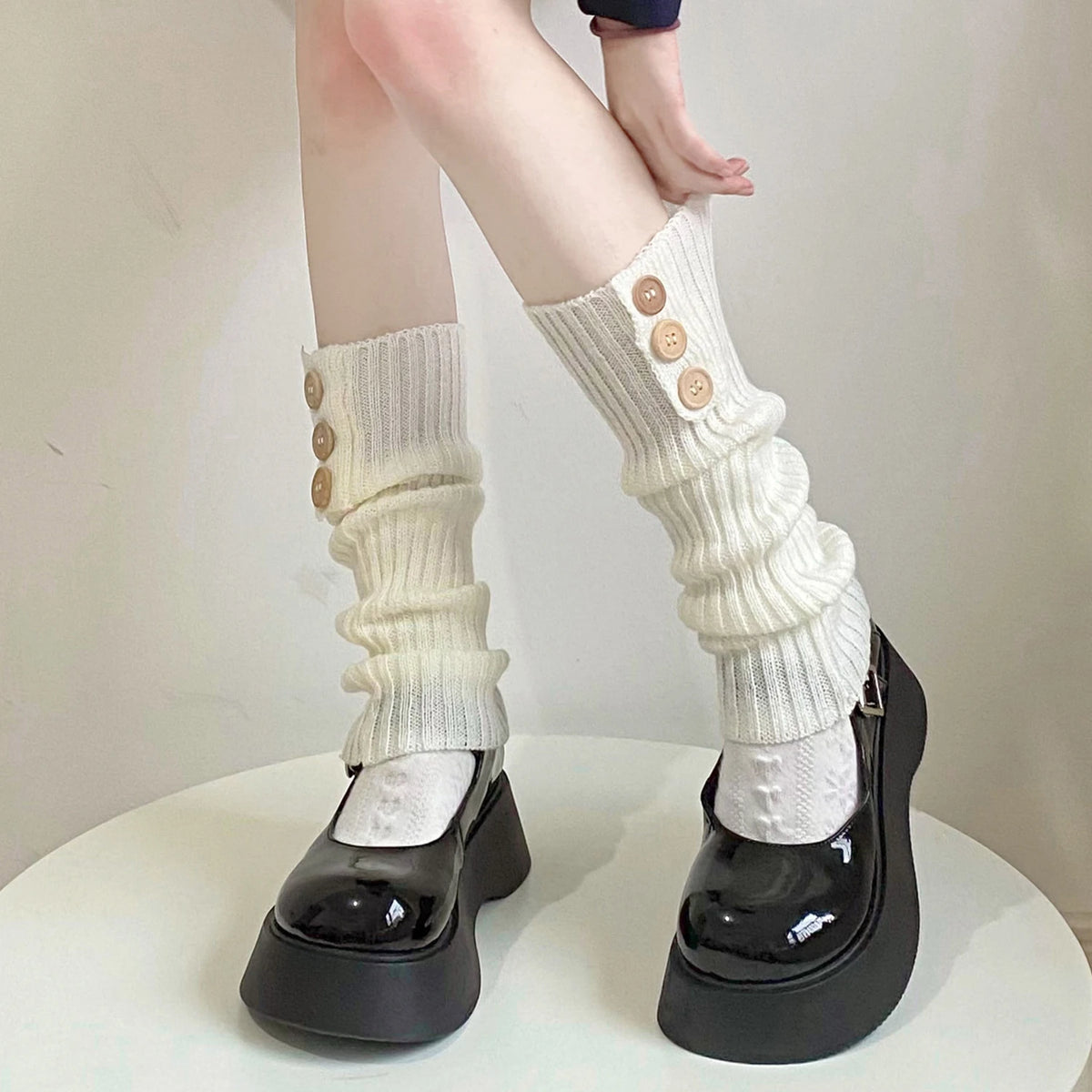 Women's Fluffy Knit Leg Warmers and Arm Warmers