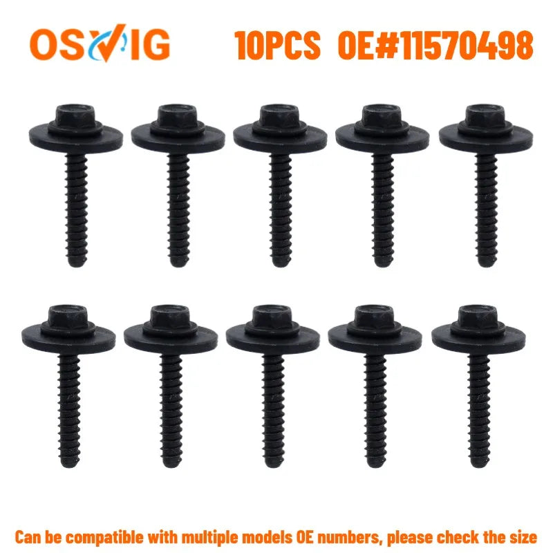 Splash Shield & Fender Liner Screws (10-Pack, 11548270/11570498) — Chevrolet, GMC, Buick & Cadillac (2010+)