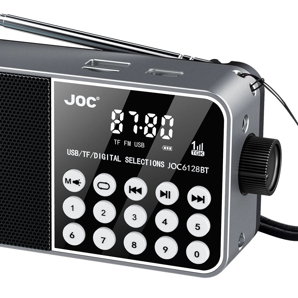 Mini Portable Radio Bluetooth-Compatible Broadcasting Player Radio LED Digital Display Stereo MP3 Player for Emergency Hurricane