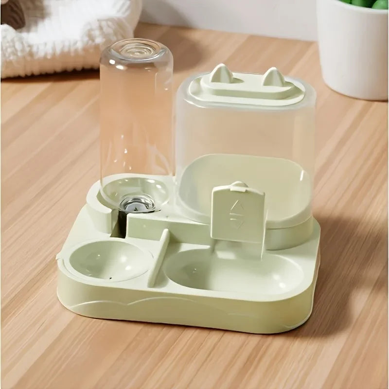 Gravity Cat Feeder and Water Dispenser, 2-in-1, No Battery