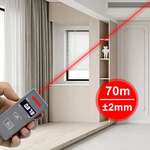 Kiprim Laser Rangefinder 50M 70M 100M Mini Laser Measurement Tool Laser Tape High Accuracy Multiple Measurement Functions