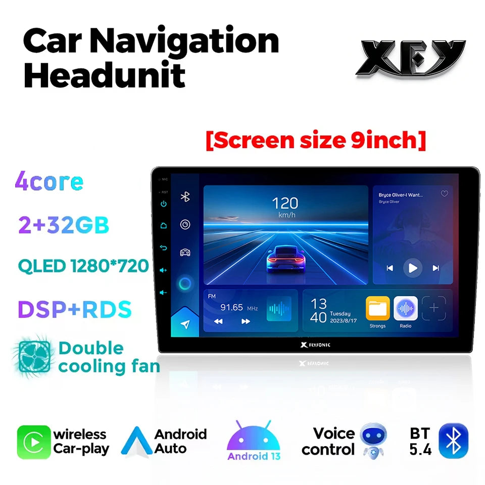 XFY 2 Din 9 10" Universa Car Radio Android Auto Carplay Car Stereo Multimedia Playerl GPS Autoradio Car Intelligent Systems NEW