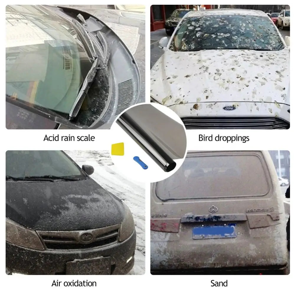 Black Window Tint Film Durable Car Foils Scratch Resistant Glass Sticker Solar UV Protection Sun Shade Practical Windshield