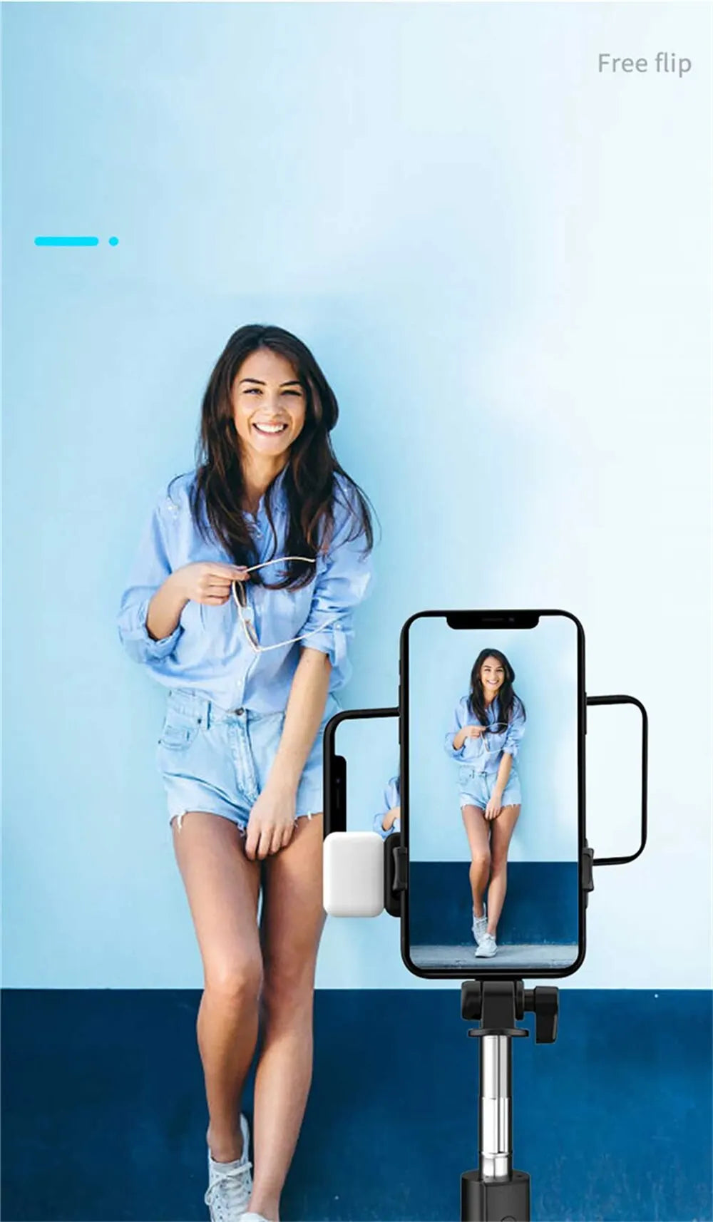 Portable Bluetooth Selfie Stick Tripod – Wireless Remote, Fill Light & Extendable Phone Stand