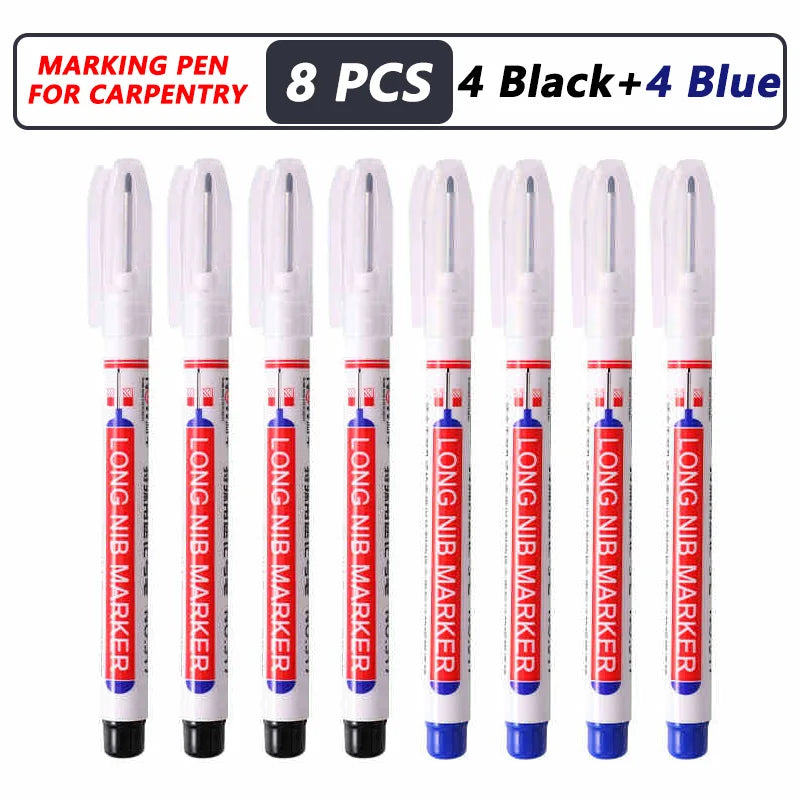 1-40PCS 20mm Deep Hole Long Nib Head Markers For Metal Perforating Pen Waterproof Bathroom Woodworking Decoration Multi-Purpose