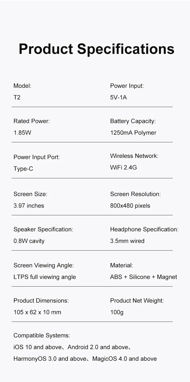 Magnetic Phone Back Vlog Selfie Monitor Screen Live Stream Camera Compatible with iPhone & Android