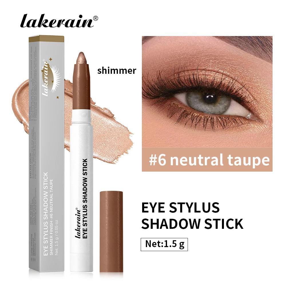 Waterproof Eyeshadow Sticks Long Lasting High Pigmented Shimmer Glitter And Matte Neutral Brown Eyeshadow Pencil Crayon Makeup