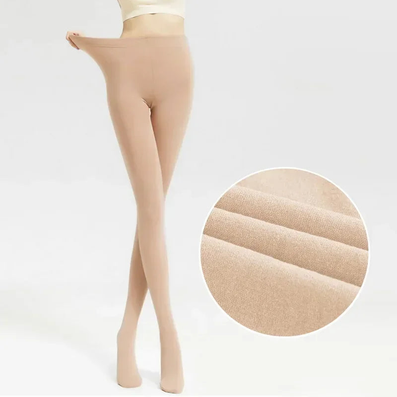 Women's Fleece Lined Sheer-Look Tights - Non-Slip Footed Thermal Pantyhose - photo 17