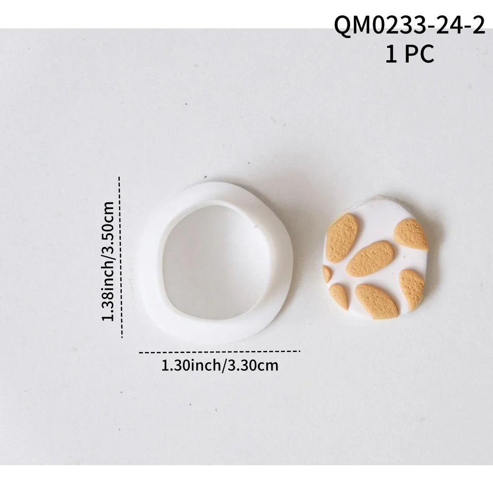 Basic Geometry Shape Polymer Clay Cutter Mold Hollow Round DIY Earring Pendant Jewelry Cutting Die Manual Mold Soft Pottery Tool