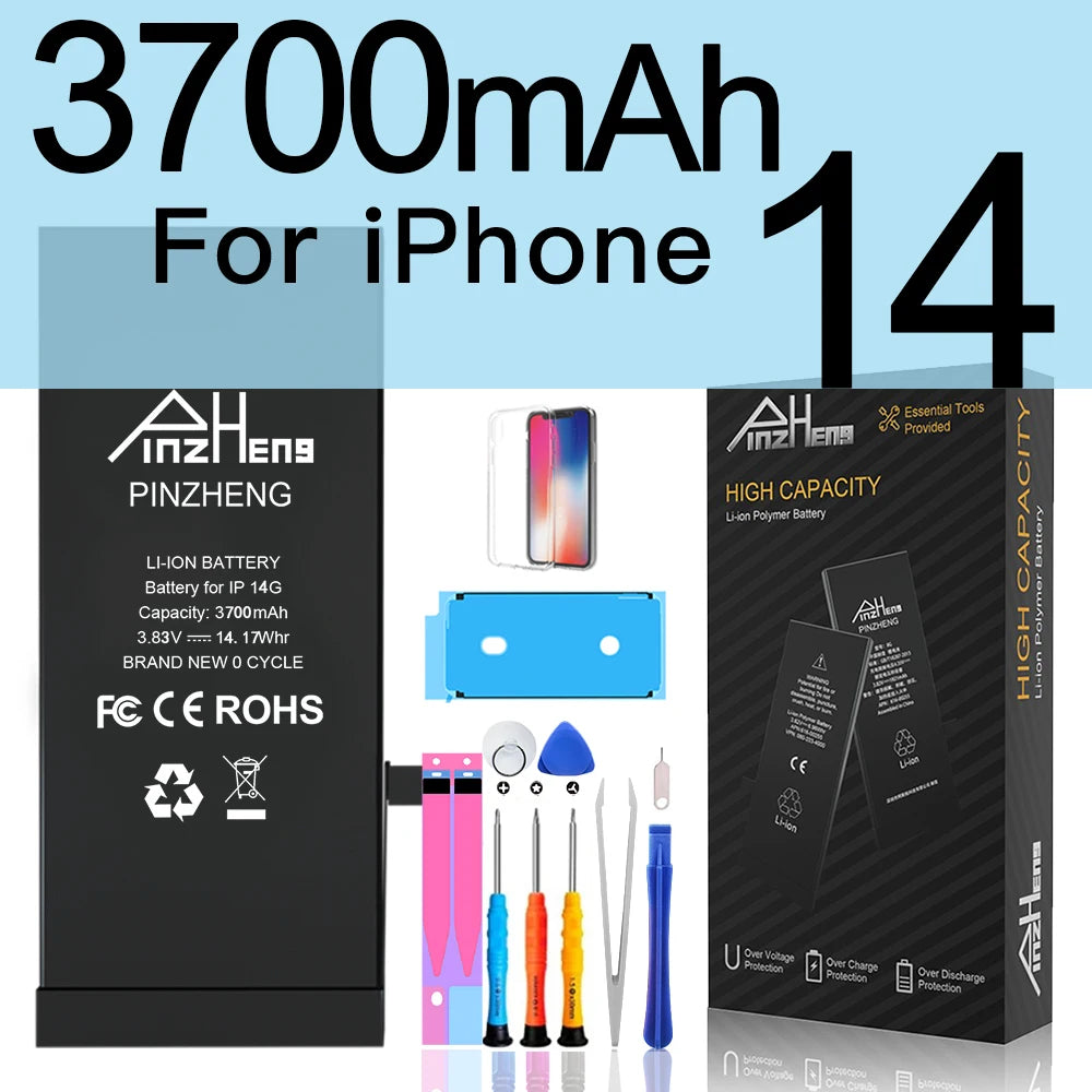 PINZHENG Real High Capacity Battery For iPhone 14 15 14 Pro 15 Pro 14 Pro Max 15 Pro Max 14 Plus 15 Plus Replacement Batteries