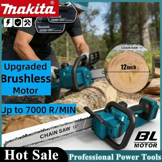 Makita 18V  Portable Chainsaw Brushless Electric Chain Saw  Rechargeable Cordless Graden Pruning 2200W Tools