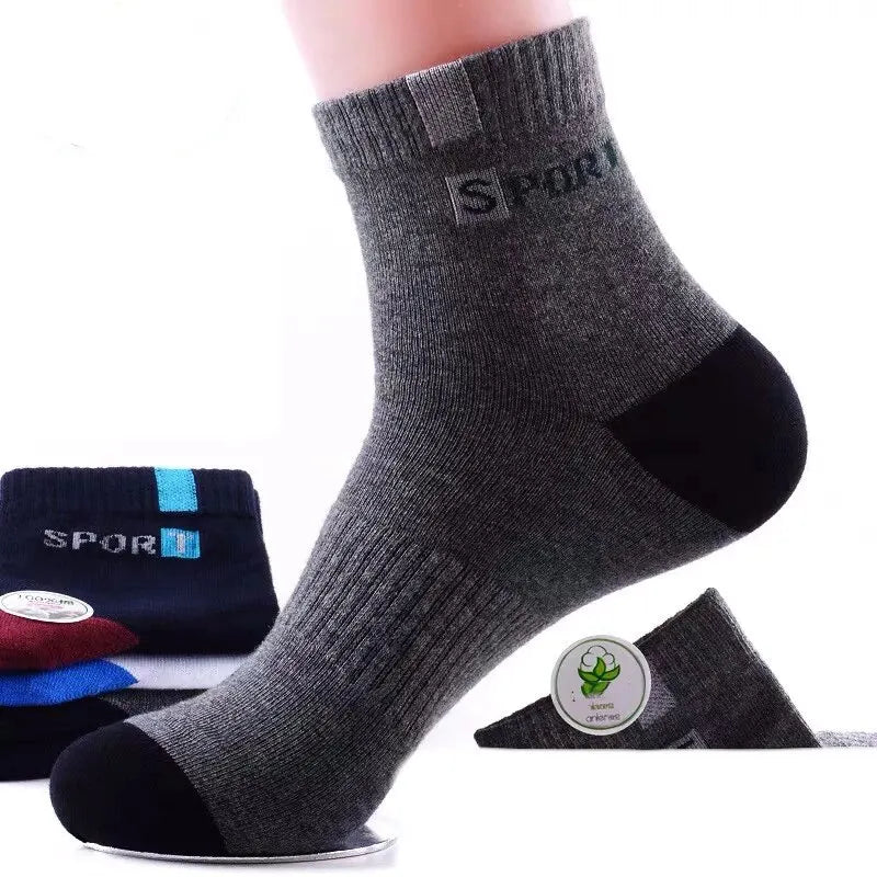 Men's Cotton Blend Crew Socks, 5 Pairs