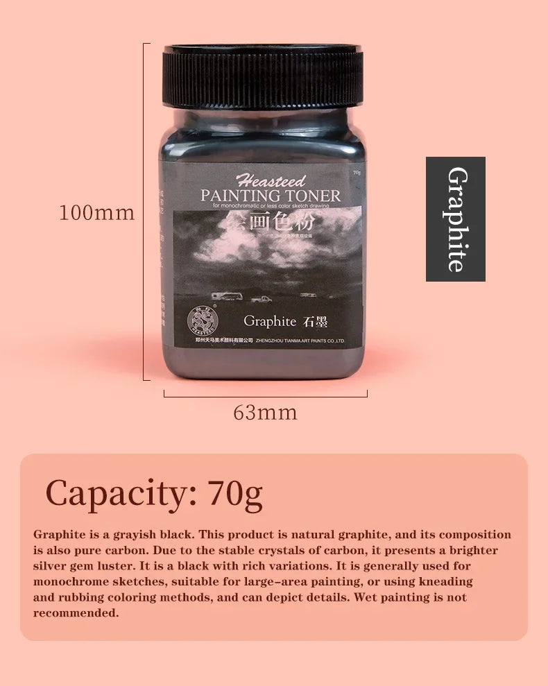 Sketch Toner Dry Wet Sketching Graphite Scribble Charcoal Powder Carbon Powder Blendable Finest Pigment Soft Artists Pastels