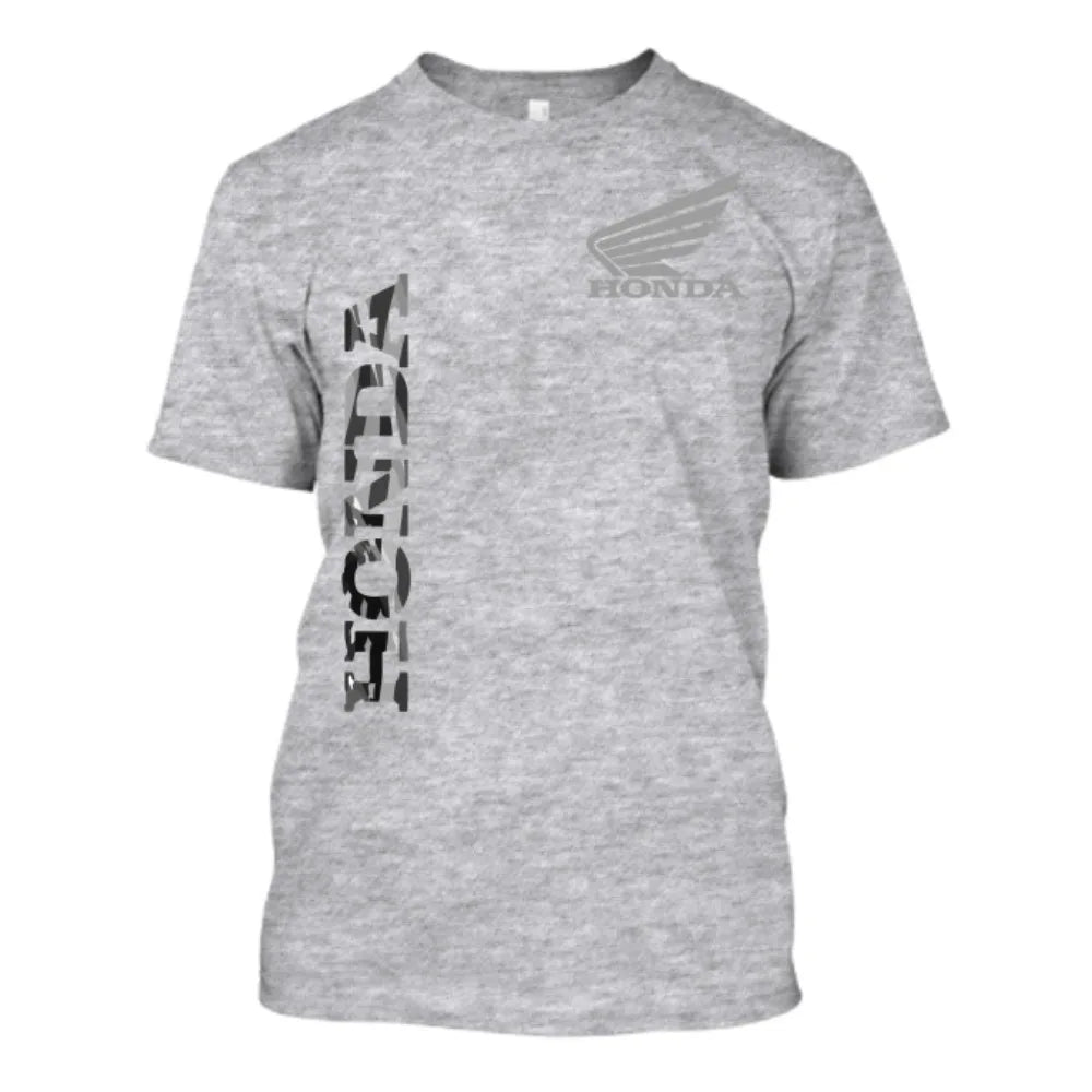 Honda Men's and Women's T-shirt Personality Tee Summer Casual Motorcycle Riding Off-road Short-sleeved Spring Racing Brand Top