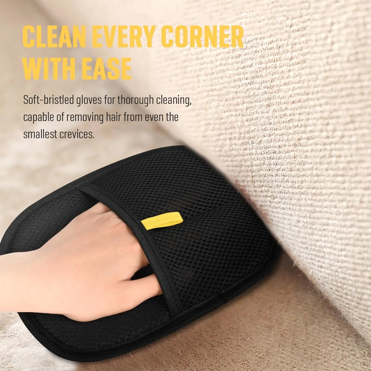 Pet Hair Remover Brushing Gloves – Remove Fur from Clothing, Furniture, Car Seats & Upholstery | 1, 2 or 5 Pack (17x23cm)