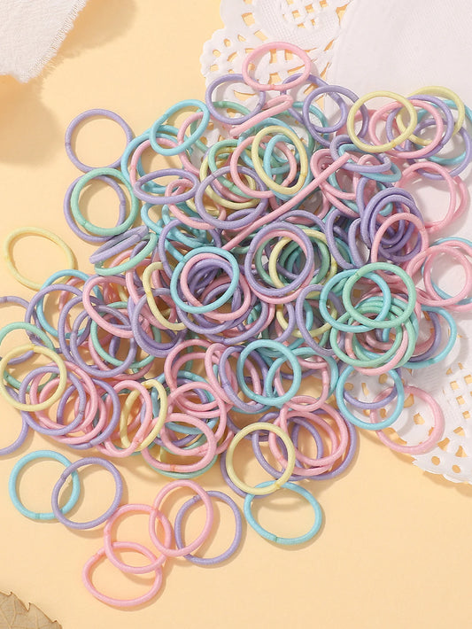 MMAlto 100 Pcs Colorful Mini Hair Ties – Soft Nylon Elastic Rubber Bands for Baby Girls & Kids