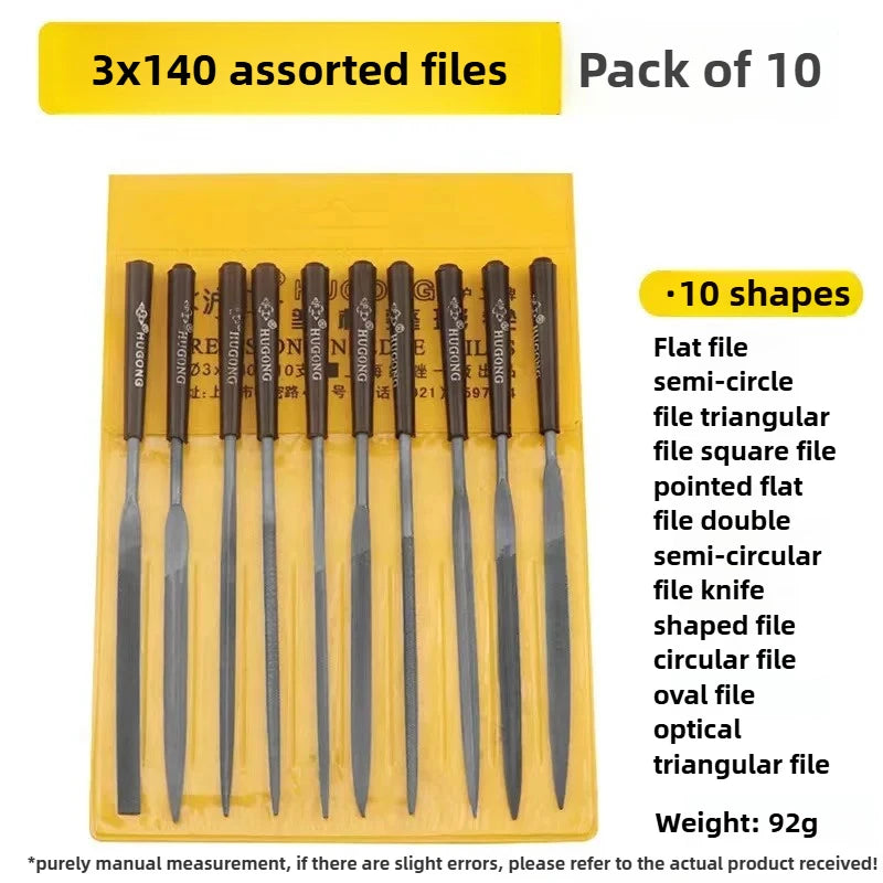 Diamond File Set – GCR15 Bearing Steel Precision Hand Files for Wood, Metal & Carving (5/10 Pcs)