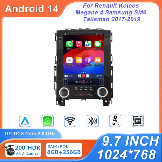 Car Stereo with Apple CarPlay & Android Auto, Compatible with Renault Koleos, Megane 4 & Talisman