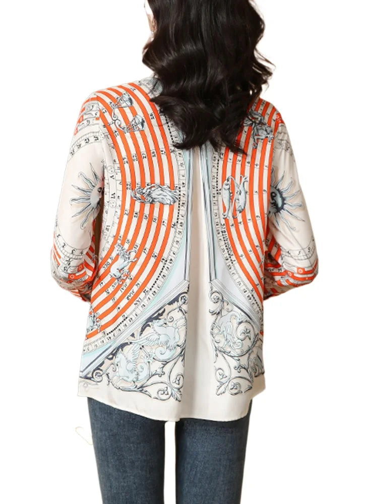 New Spring Women Blouse office ladies shirts Fashion printed tops blusa mujer