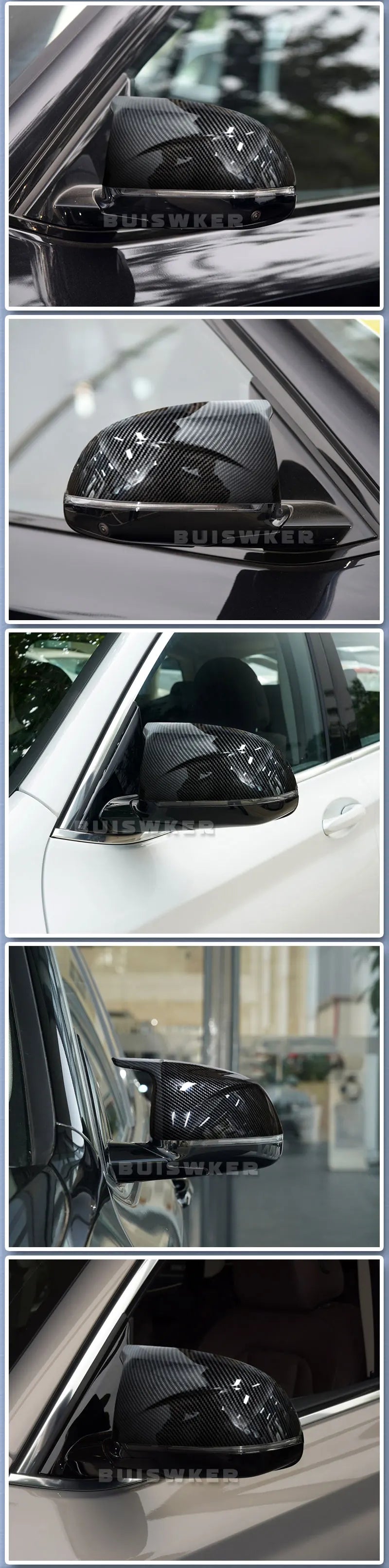 2Pcs Glossy Black carbon pattern Rear Side View Mirror Covers Shell Replacement For BMW X3 G01 ix3 X4 G02 X5 G05 X6 G06 X7 G07