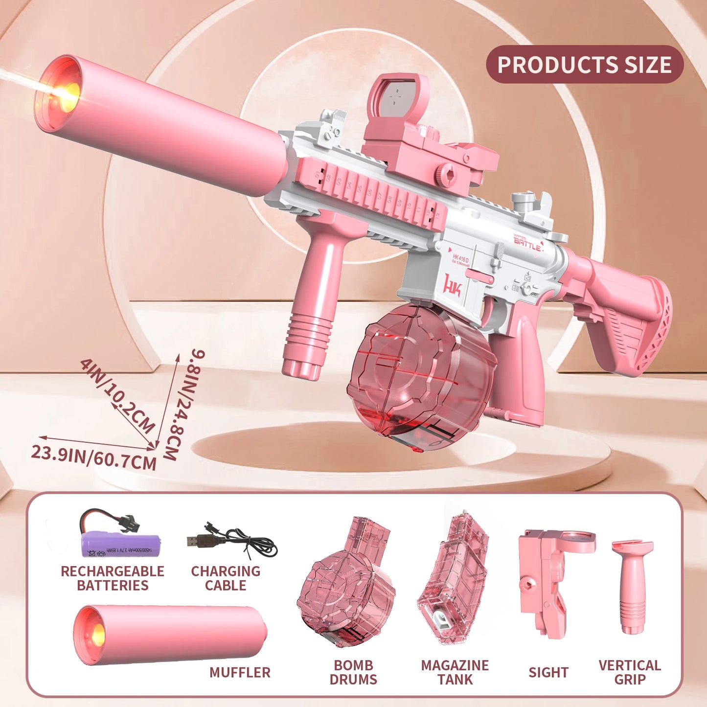 M416 Electric Water Gun — Auto Light-Up Summer Pool Toy
