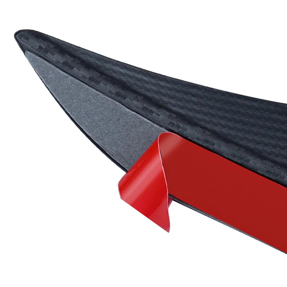 4pcs Universal Carbon Fiber Car Front Bumper Lip Rubber Fins Styling Spoilers Splitter Canards Valence Sticker Decorative Kit