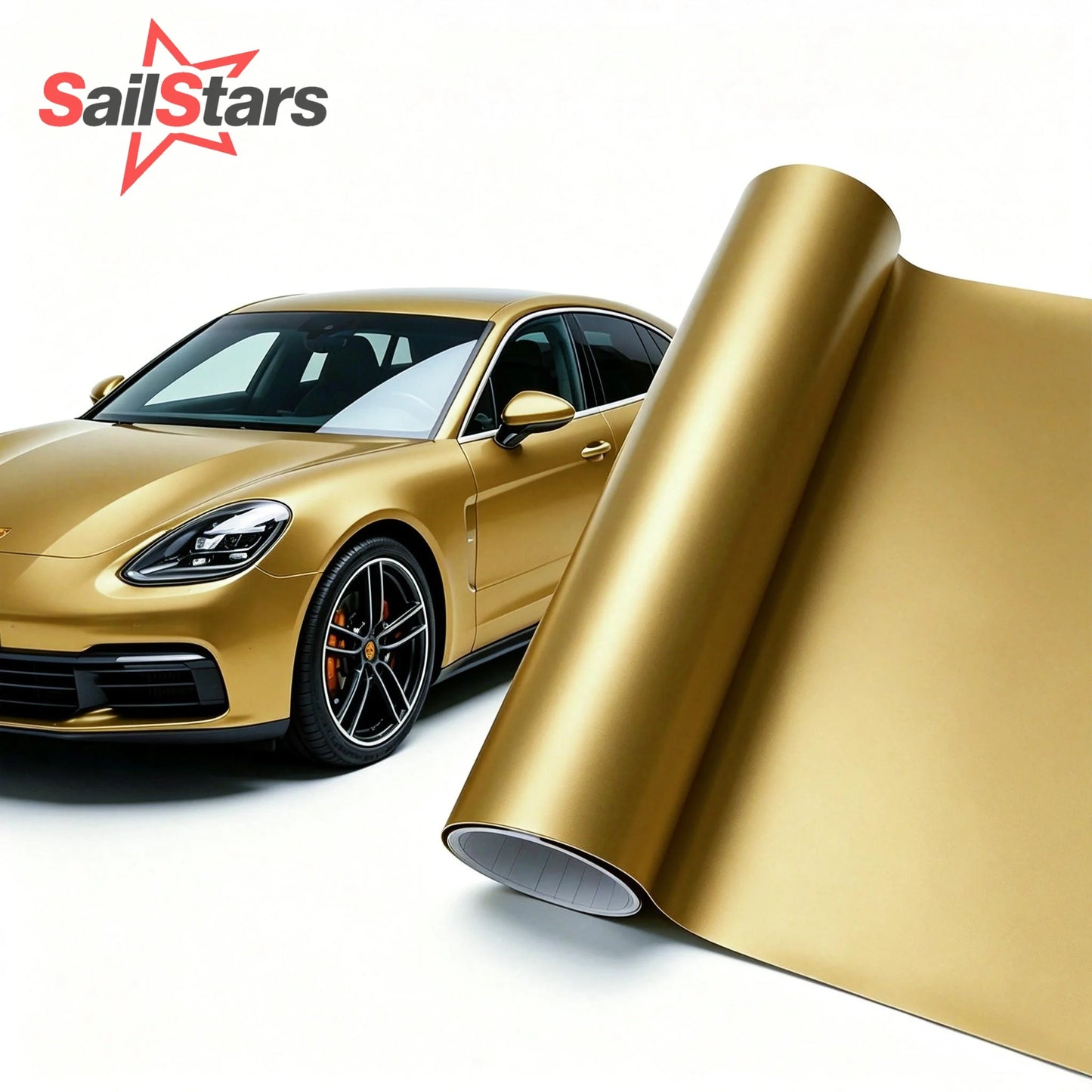 Gold Matte Vinyl Wrap Film for Car Motorcycle Waterproof DIY Sticker for Auto Hood and Exterior