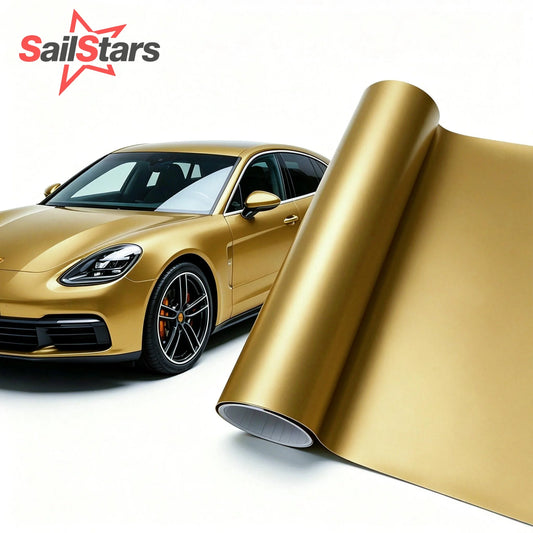 Gold Matte Vinyl Wrap Film for Car Motorcycle Waterproof DIY Sticker for Auto Hood and Exterior