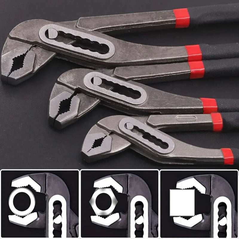 8Inch Multi-functi Water Pump Pliers Quick-Release Plumbing Pliers Pipe Wrench Adjustable Water Pipe Clamp Pliers Manual Tools