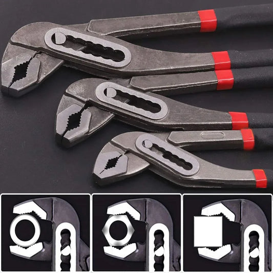 8Inch Multi-functi Water Pump Pliers Quick-Release Plumbing Pliers Pipe Wrench Adjustable Water Pipe Clamp Pliers Manual Tools