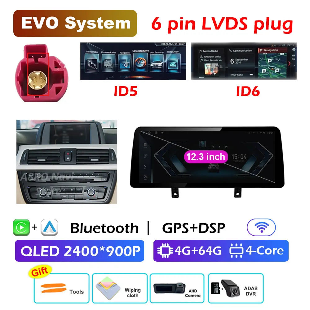 Wireless CarPlay & Android Auto Retrofit Module, Compatible with BMW 3 4 Series F30 F32 (NBT EVO)