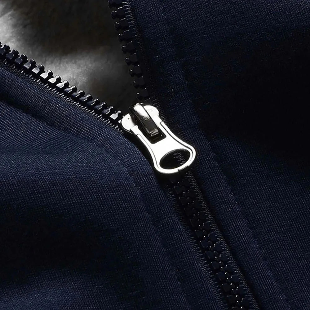 Men's Fleece-Lined Hooded Winter Jacket